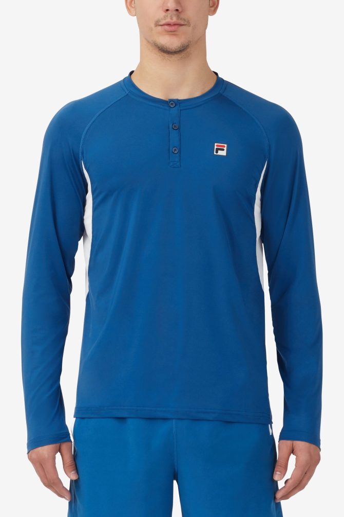 Center Court Long Sleeve Henley Tee - Image 2